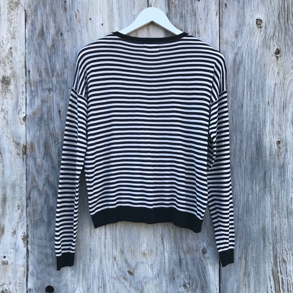 Numph Black & White Stripe Long Sleeve Sweater - Picture 6 of 9